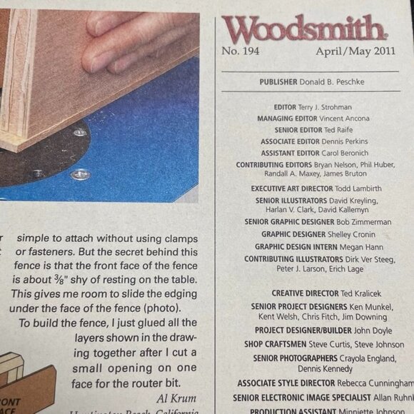 Woodsmith Woodworking Magazine u Vol 194 Issue 33 Apr Mar 2011 Tips Technique - Picture 6 of 9